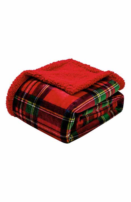 Christmas Poinsettia Throw Blanket