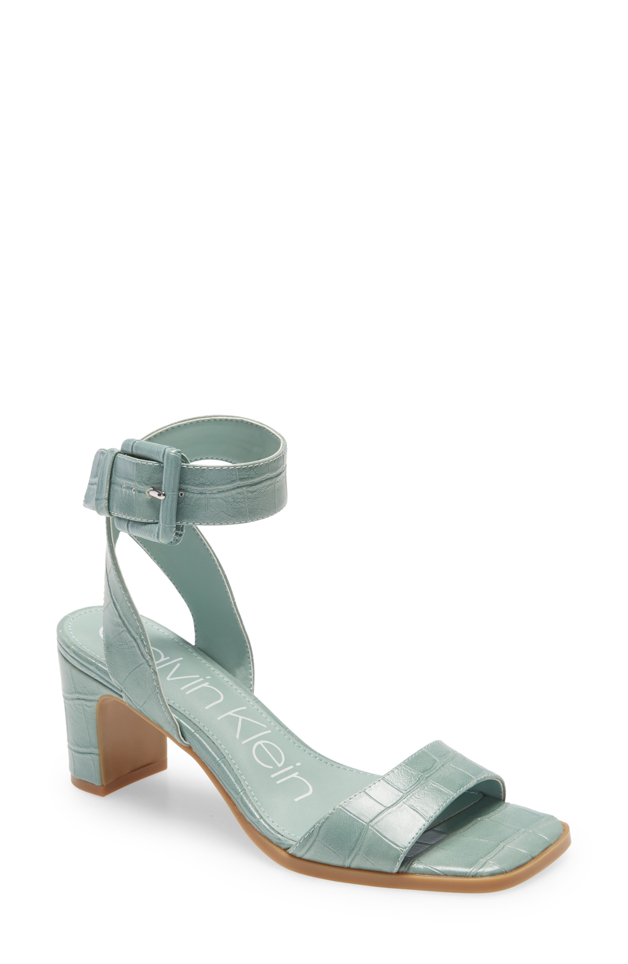 Damita Ankle Strap Sandal, Main, color, PETAL GREEN FAUX LEATHER