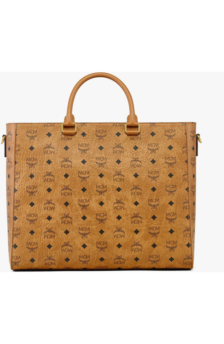MCM Diamond E/W Tote in Visetos, Alternate, color, Brown