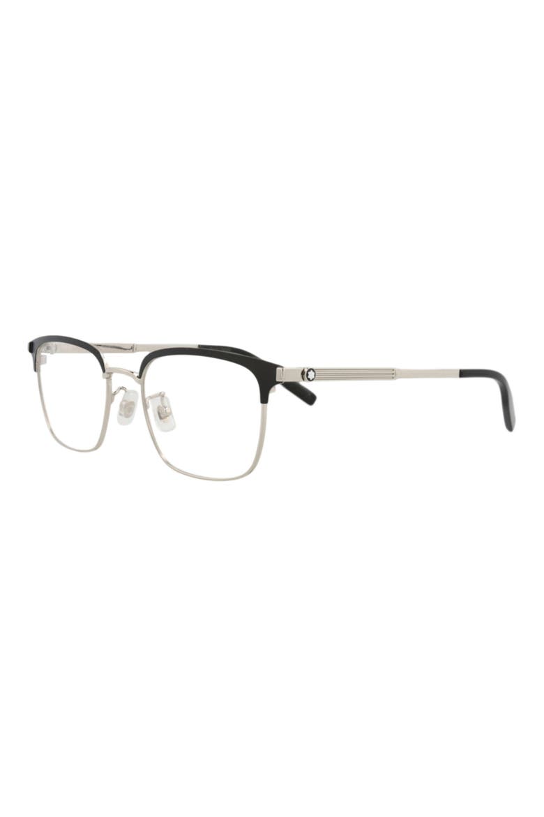 52mm Square Optical Glasses, Alternate, color, SILVER SILVER TRANSPARENT