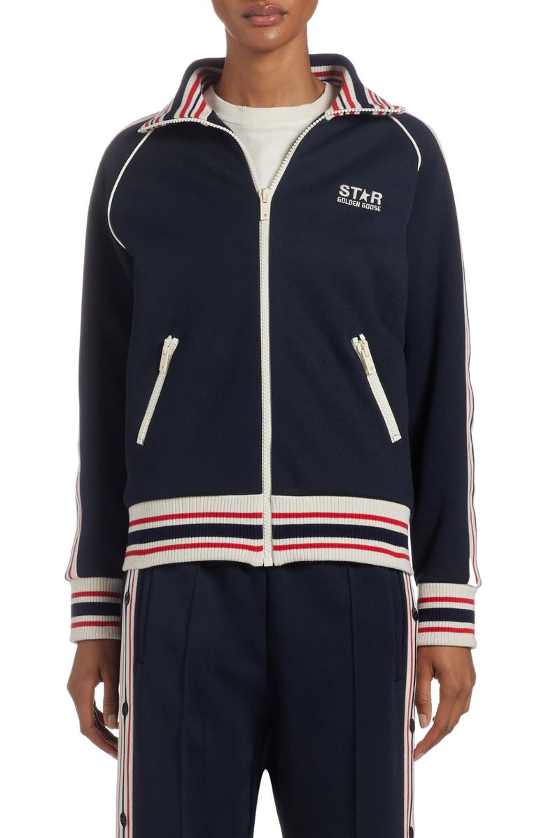 Golden Goose Stripe Trim Track Jacket, Main, color, 