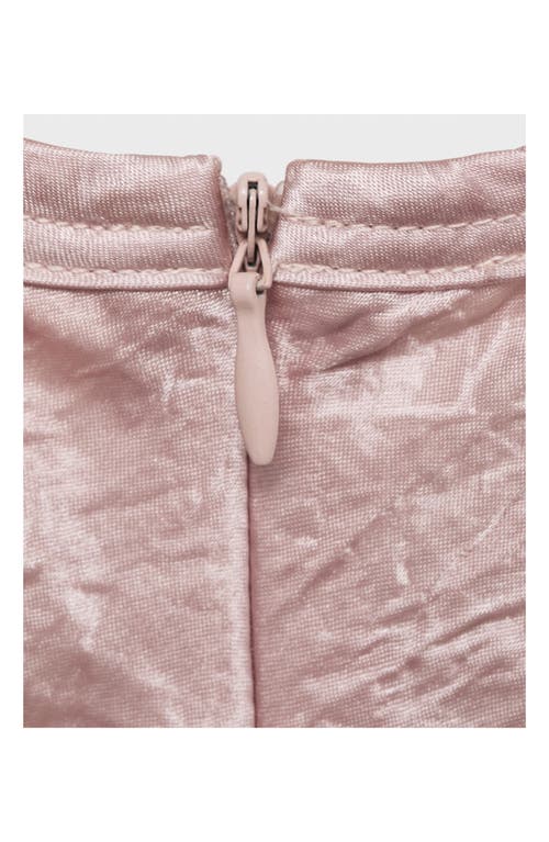 Mango Crinkle Satin Shell Top In Pink