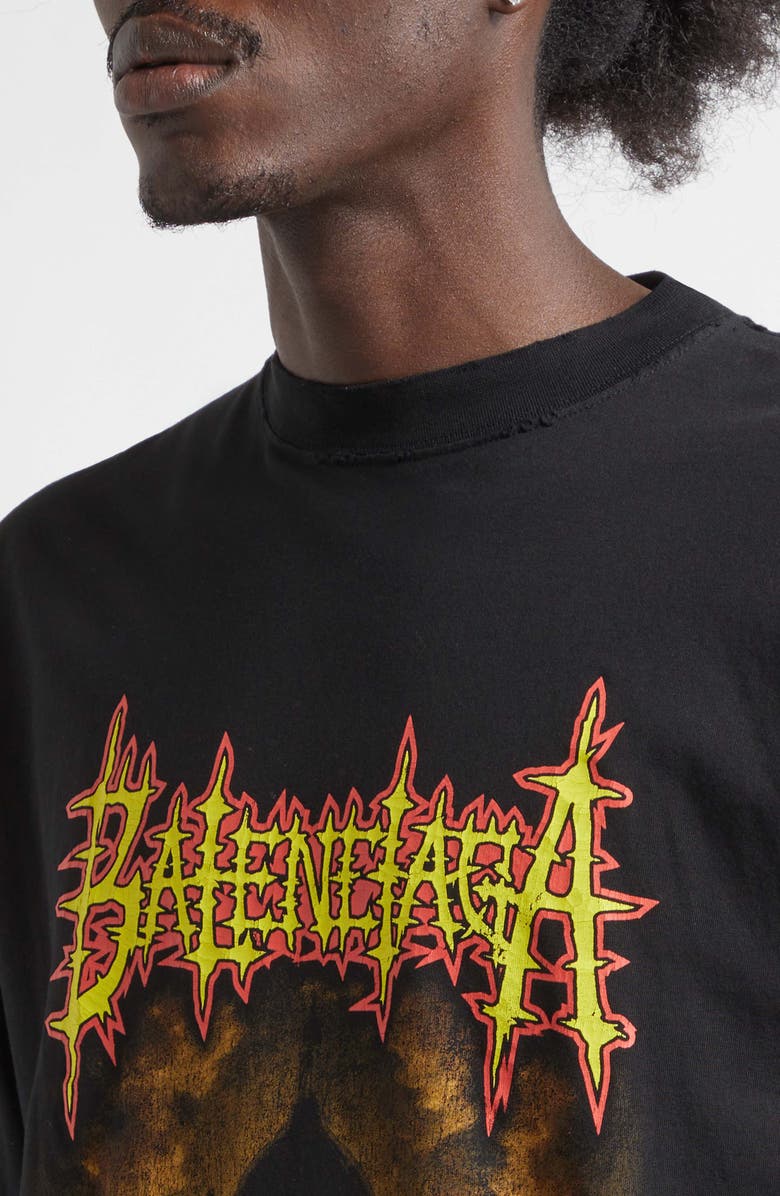 Balenciaga Medium Fit Sacré Couer Graphic T-Shirt, Alternate, color, 1000 Black