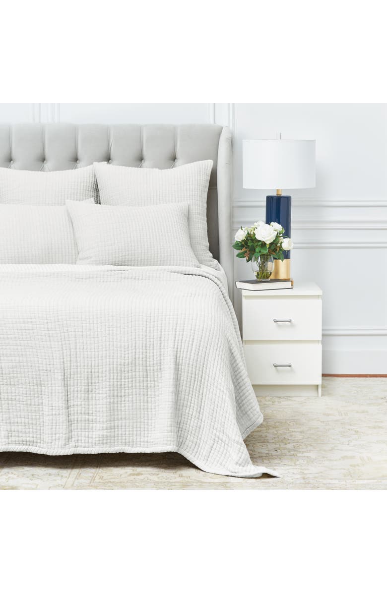 ELISABETH YORK Lida White 100% Cotton King Sham 20" x 36", Alternate, color, White