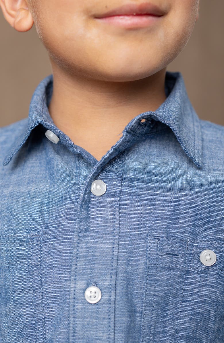 Hope & Henry Kids' Organic Long Sleeve Chambray Button Down Shirt, Alternate, color, Blue Chambray
