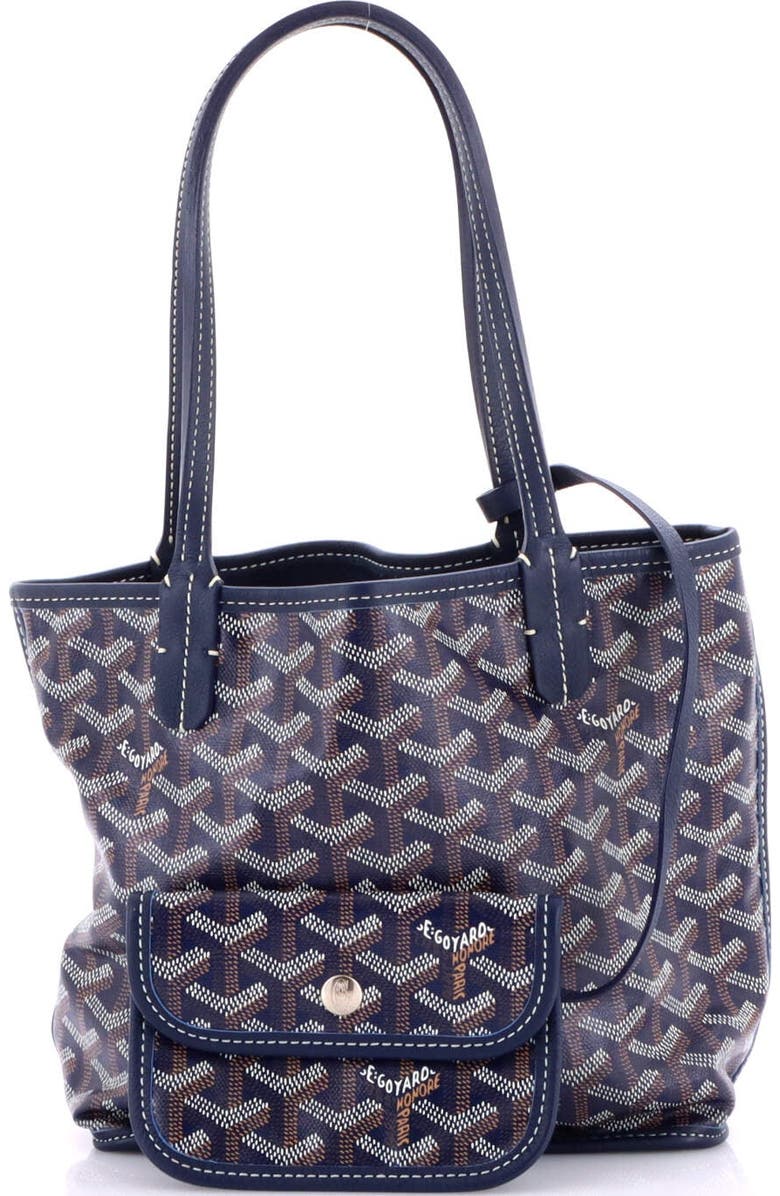 Pre-Owned Goyard Anjou Reversible Tote Coated Canvas Mini, Alternate, color, Blue