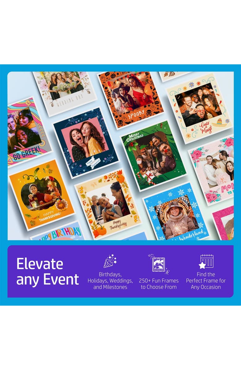 HP Sprocket Photobooth 3x4 Photo Printer Bundle, Alternate, color, White