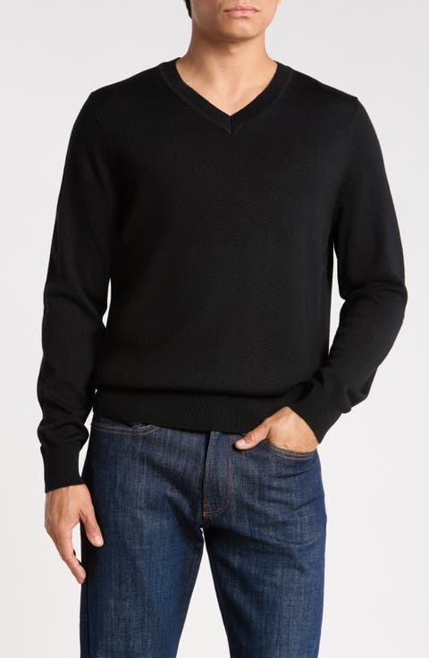 Washable Merino Wool V-Neck Sweater