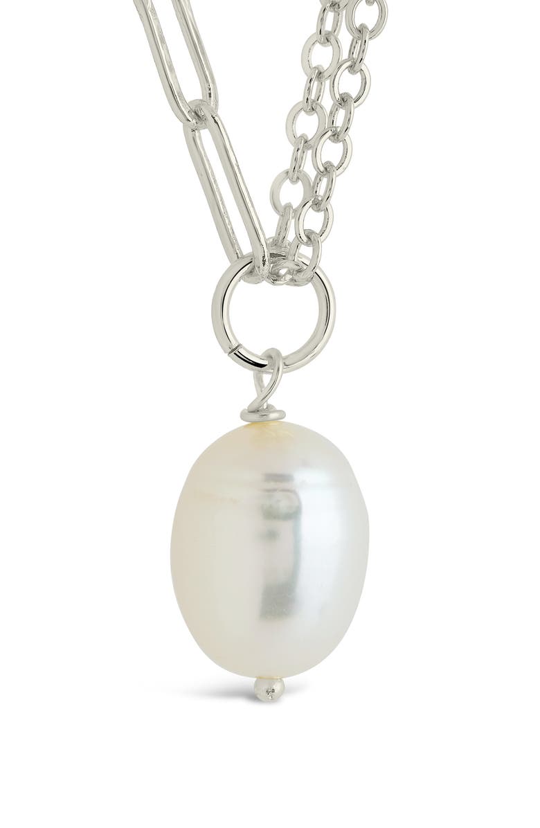 Sterling Forever River Pearl Mixed Chain Necklace, Alternate, color, Silver