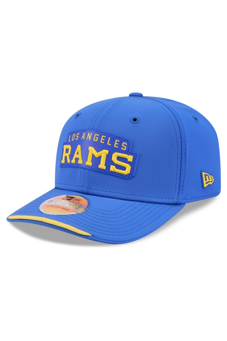 Men's New Era Royal Los Angeles Rams 2026 Sideline Throwback 9SEVENTY Adjustable Hat, Main, color, Royal