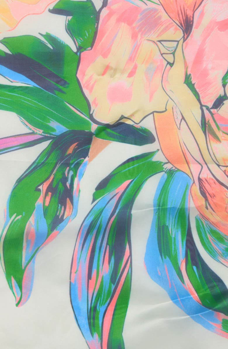 Vince Camuto Peony Square Scarf, Alternate, color, Black Neutral