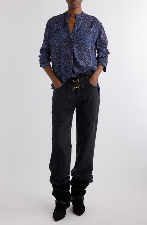 Isabel Marant Brinley Leash Clip Cotton & Hemp Straight Leg Jeans In Black