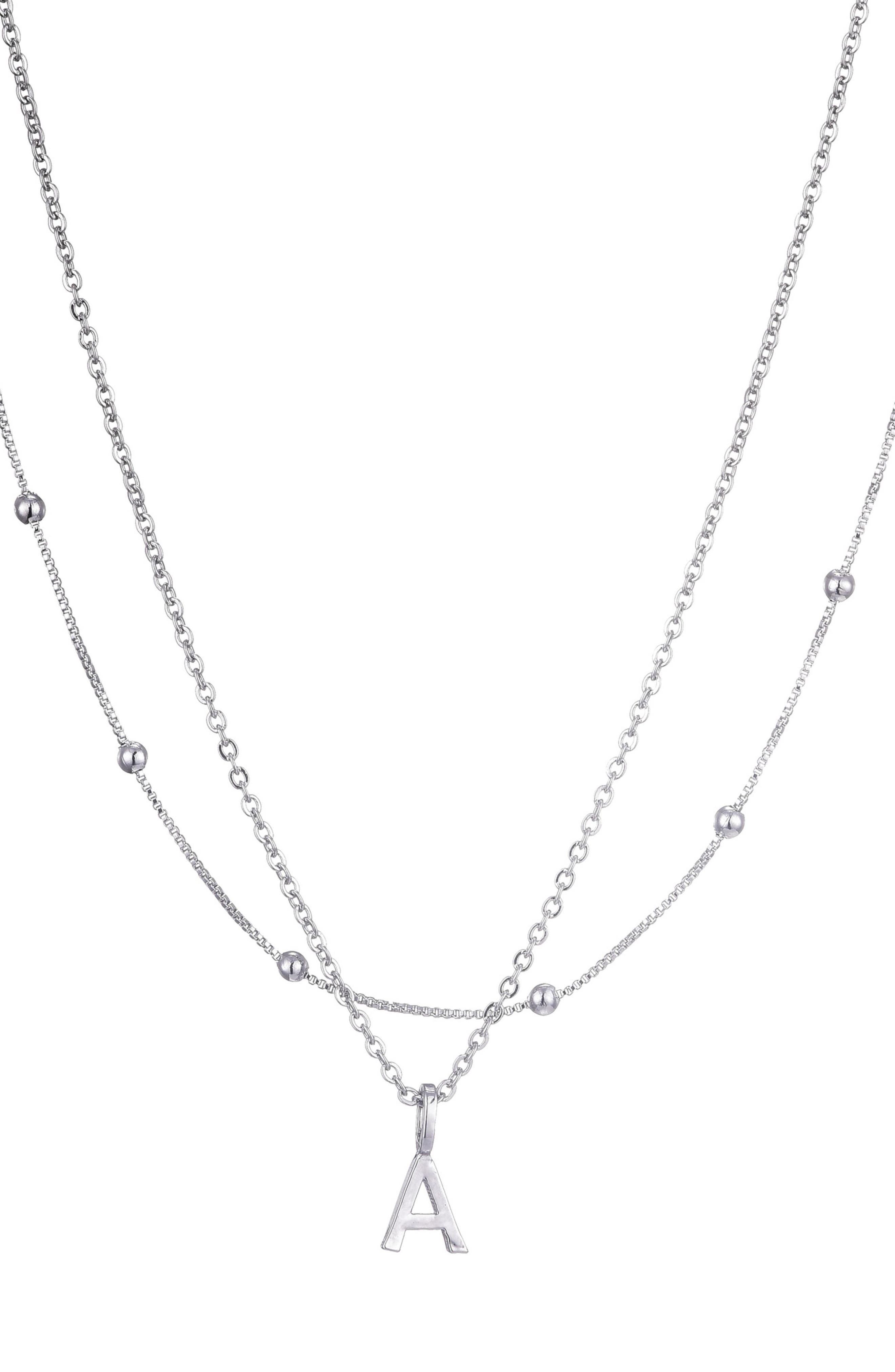 Adornia Initial Pendant Layered Chain Necklace