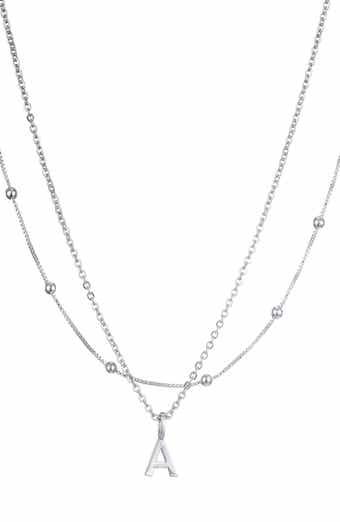 Adornia Initial Pendant Layered Chain Necklace