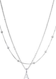 Adornia Initial Pendant Layered Chain Necklace