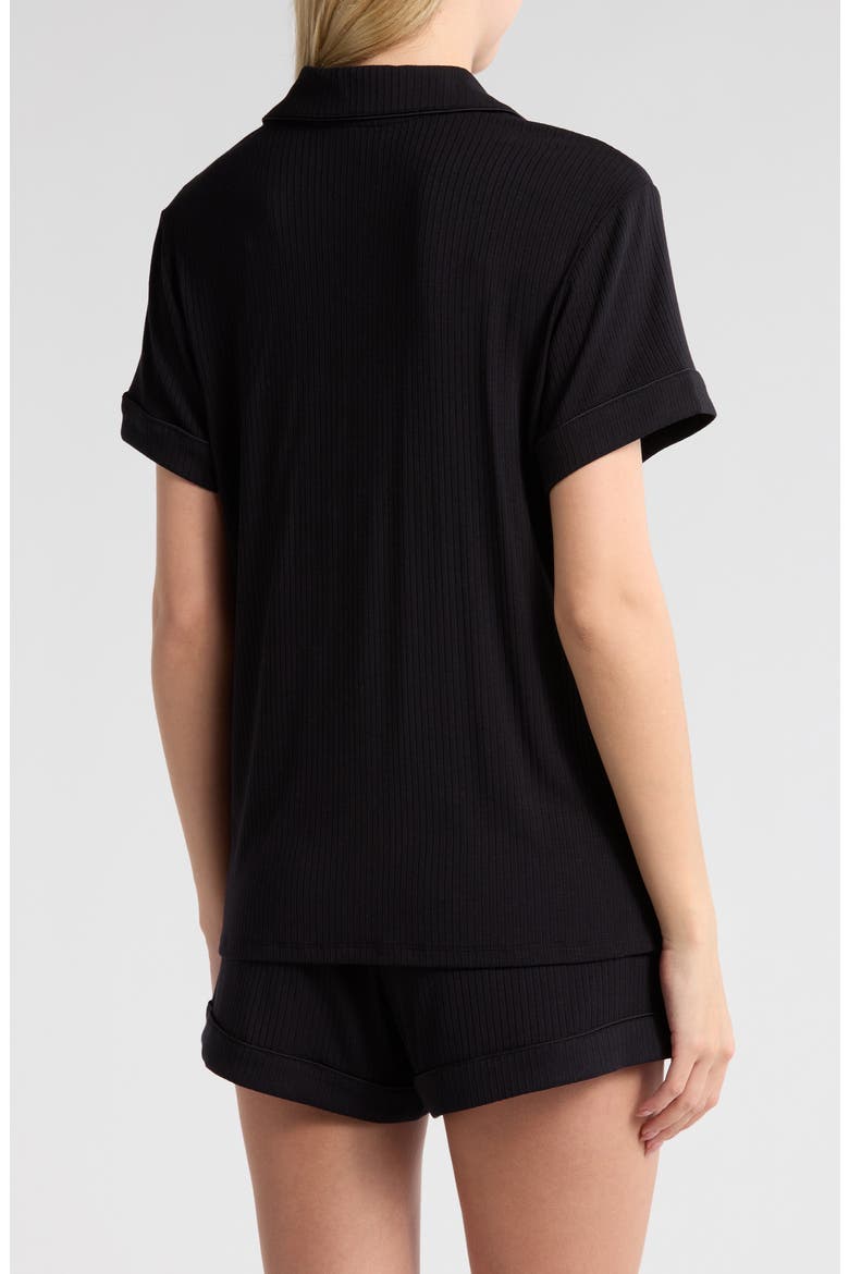 Moonlight Eco Rib Short Pajamas, Alternate, color, BLACK