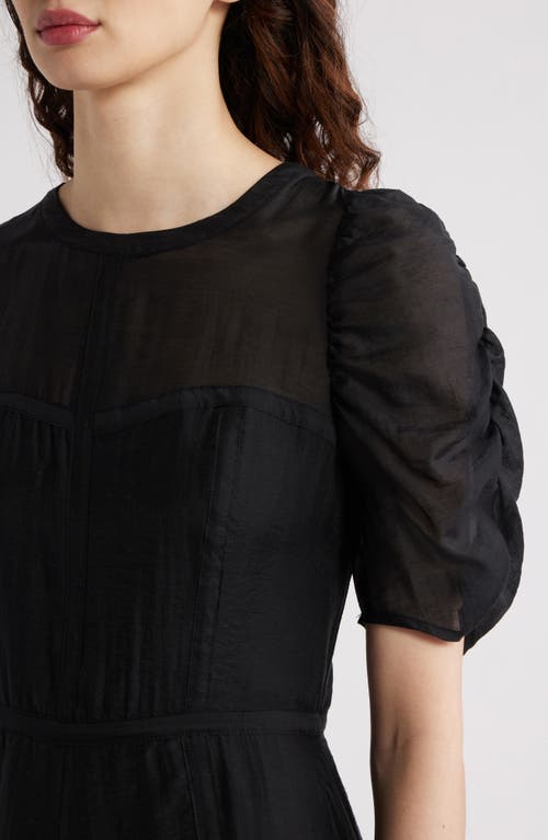 Chelsea28 Puff Sleeve Fit & Flare Midi Dress In Black