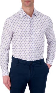 Report Collection Slim Fit Floral Performance Dress Shirt