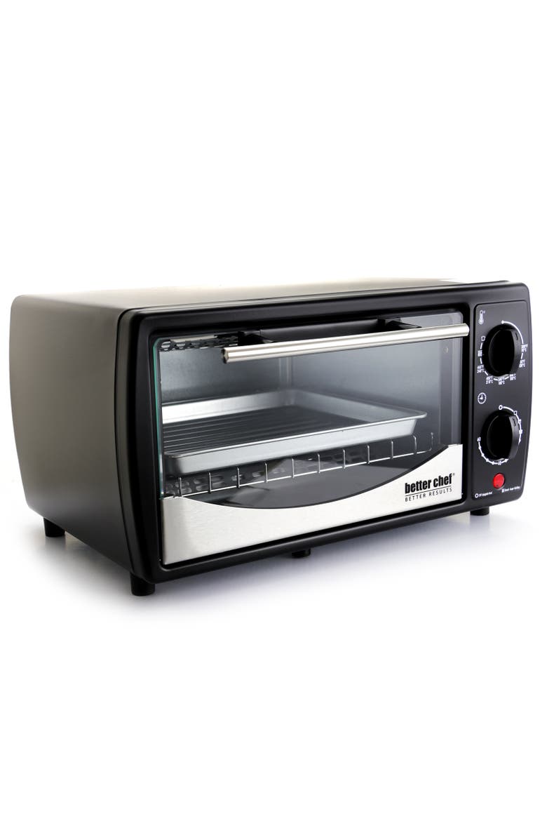 9 Liter Stainless Steel Toaster Oven and Broiler, Main, color, Black