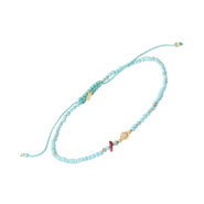 Jan Leslie 18K Evil Eye Turquoise Beaded Pull-Cord Bracelet