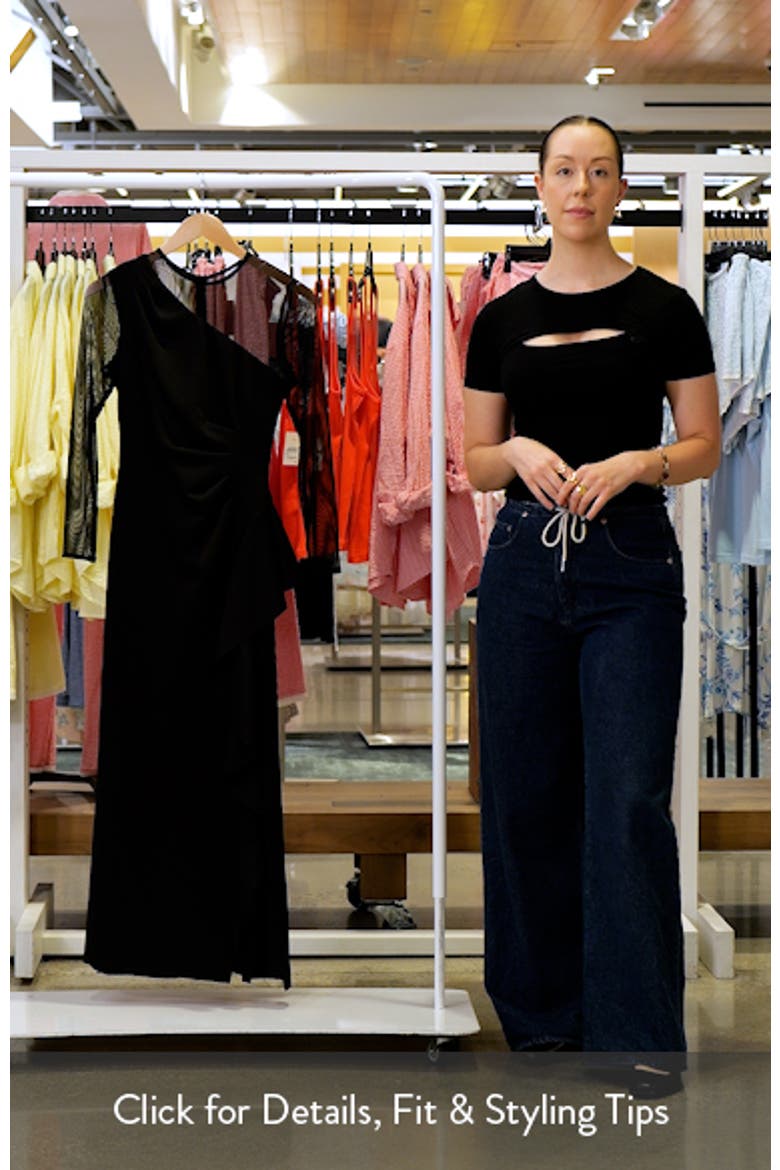 Mesh Long Sleeve Ruffled Scuba Gown video