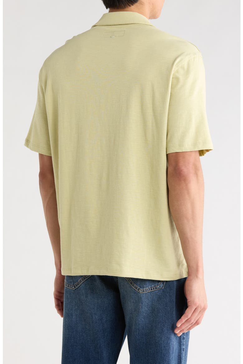 Slub Cotton Camp Shirt, Alternate, color, YELLOW