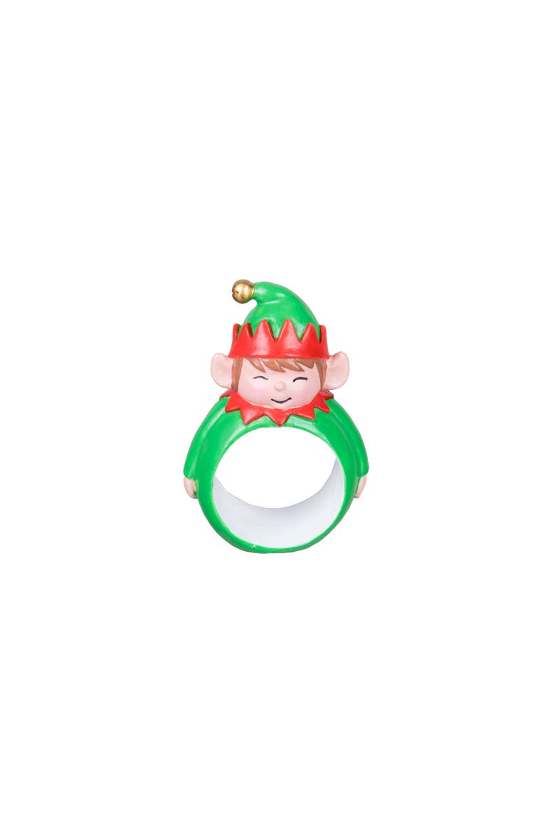 Elf Napkin Rings, Set of 4, Alternate, color, Green
