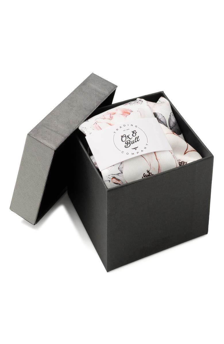 Cufflinks, Inc. Floral Silk Tie & Pocket Square, Alternate, color, Gray