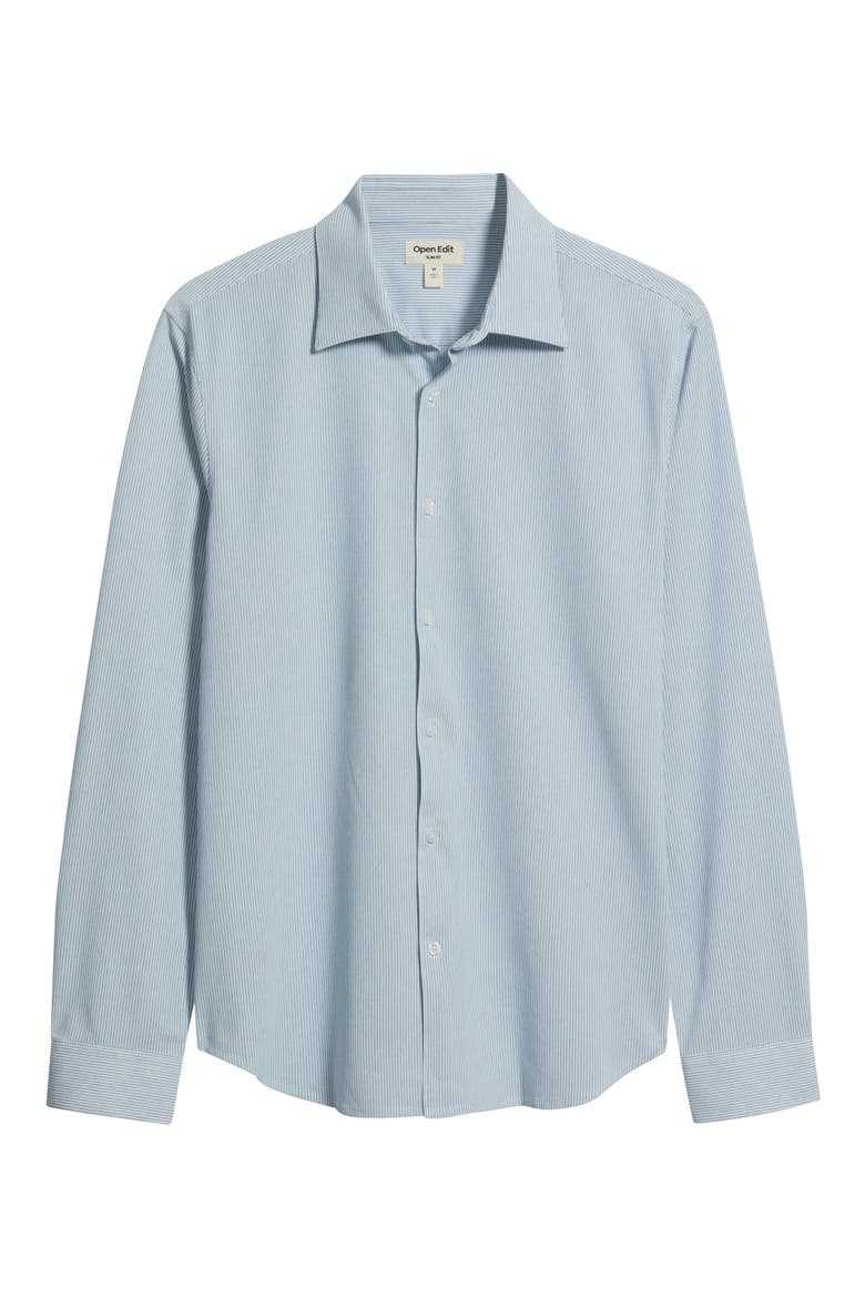 Slim Fit Dress Shirt, Alternate, color, WHITE CLASSIC STRIPE