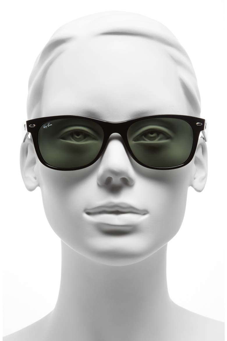 New Wayfarer 55mm Sunglasses, Alternate, color, BLACK