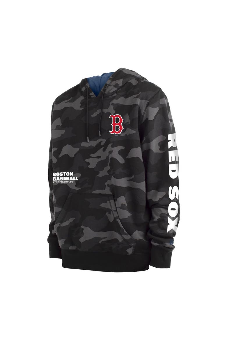 Men's New Era Black Boston Red Sox Camo Pullover Hoodie, Alternate, color, Black