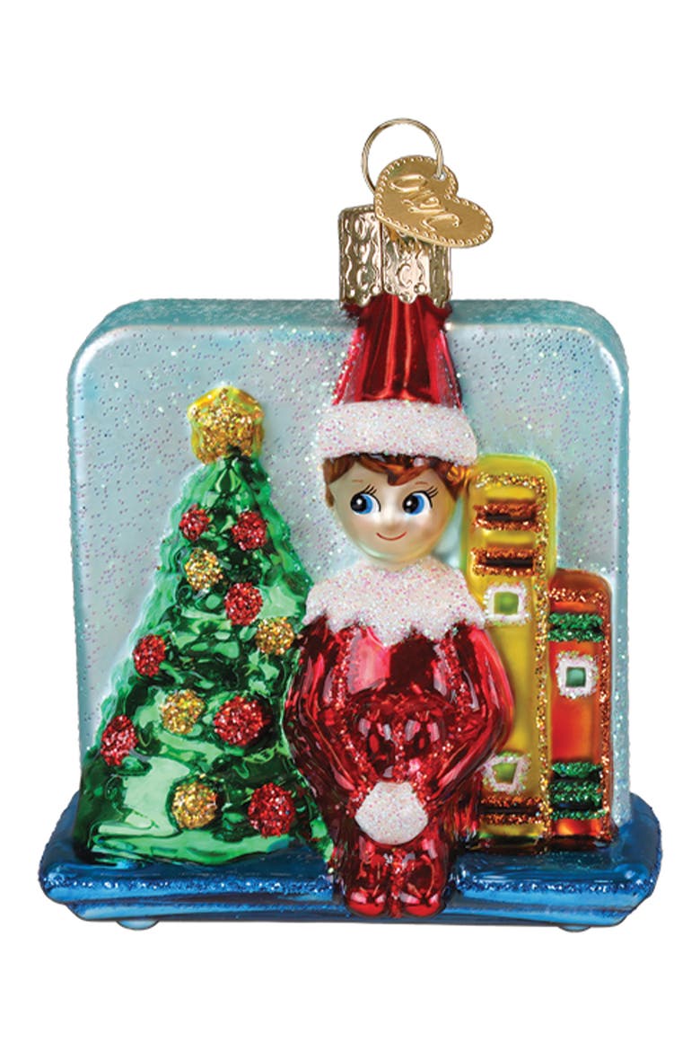 Scout Elf Storytime Christmas Ornament, Main, color, RED/ BLUE MULTI