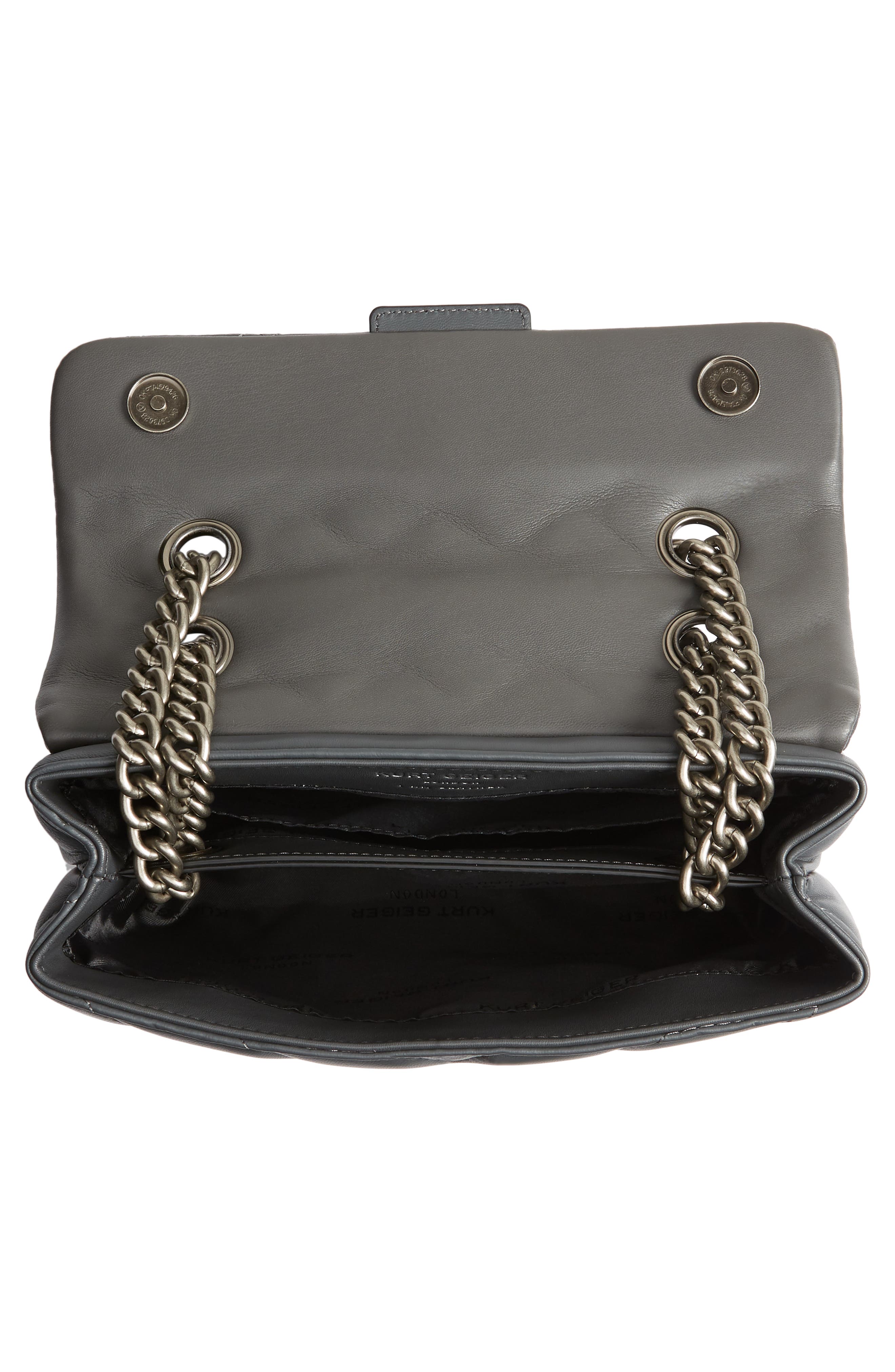 Kurt Geiger London Kensington X Quilted Leather Shoulder Bag, Alternate, color, 