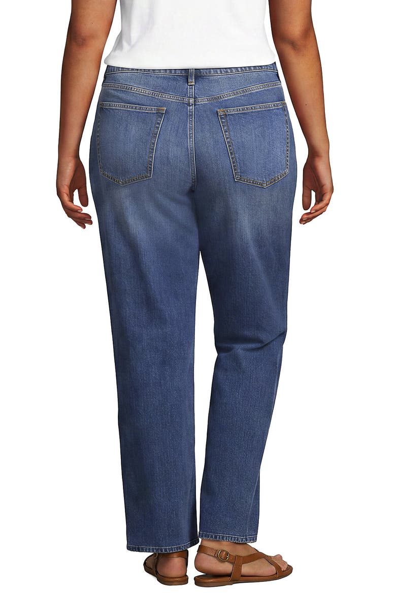 Plus Size Soft Denim Mid Rise Relaxed Straight Leg Jeans, Alternate, color, Indigo Tide Blue