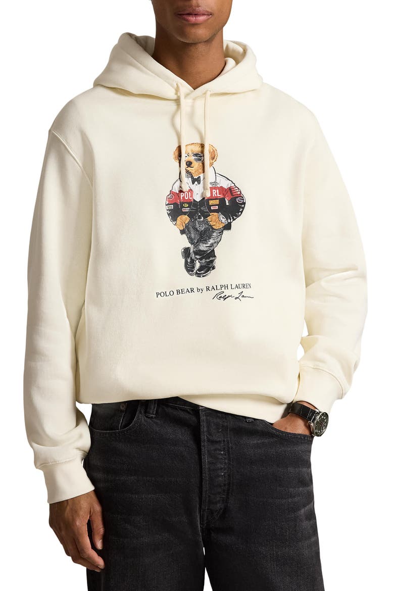 Graphic Fleece Hoodie, Main, color, CREAM