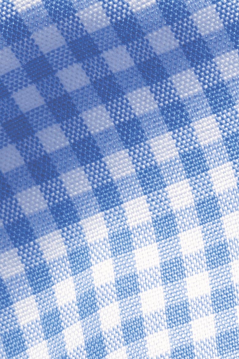 Slim Fit Button-Down Collar Non-Iron Stretch Poplin Mini Gingham Shirt, Alternate, color, Sky Blue