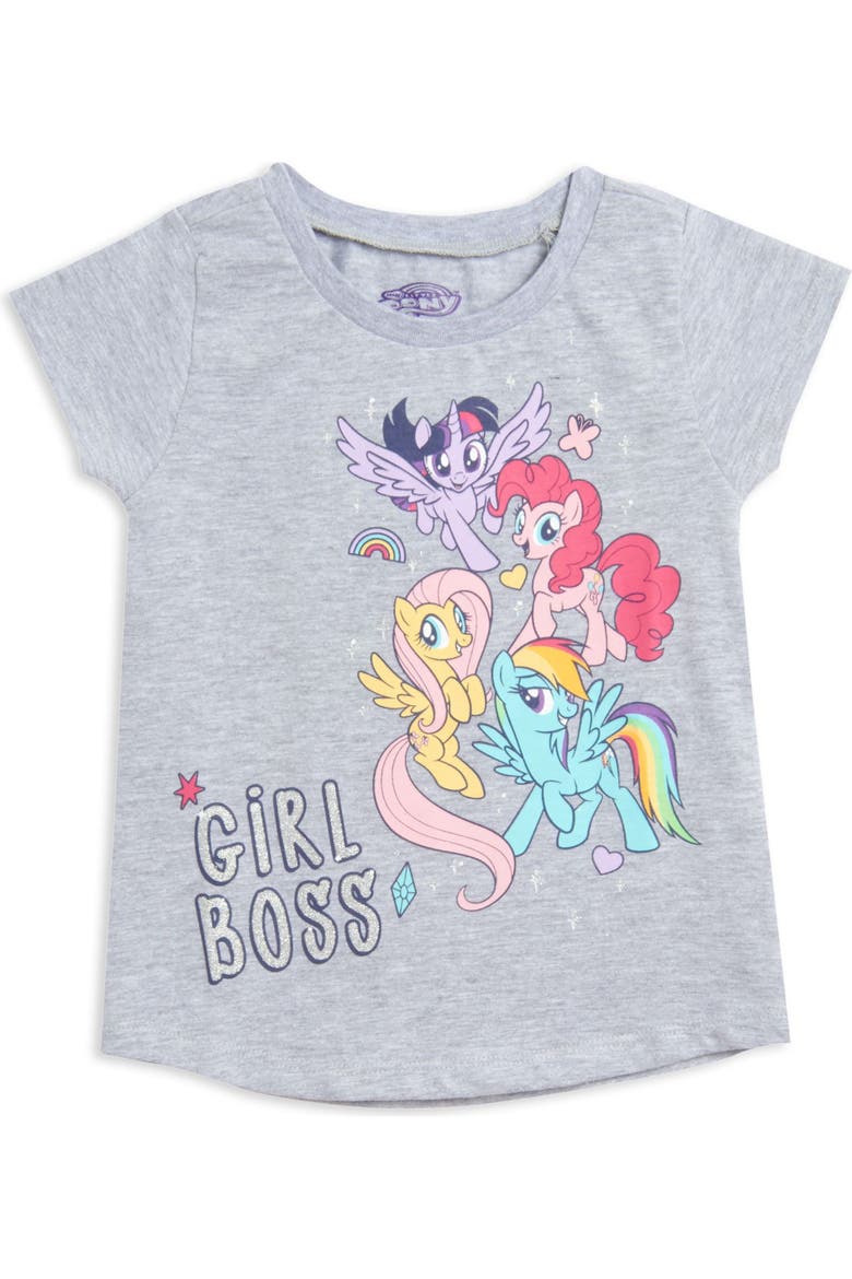 Glitter 3-Pack T-Shirts, Alternate, color, Grey Pink Blue