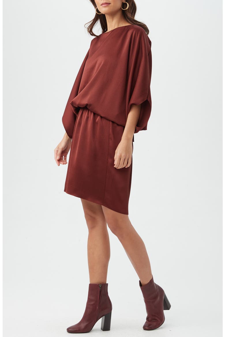 Manhattan Dropped Waist Dress, Alternate, color, MAHOGANY
