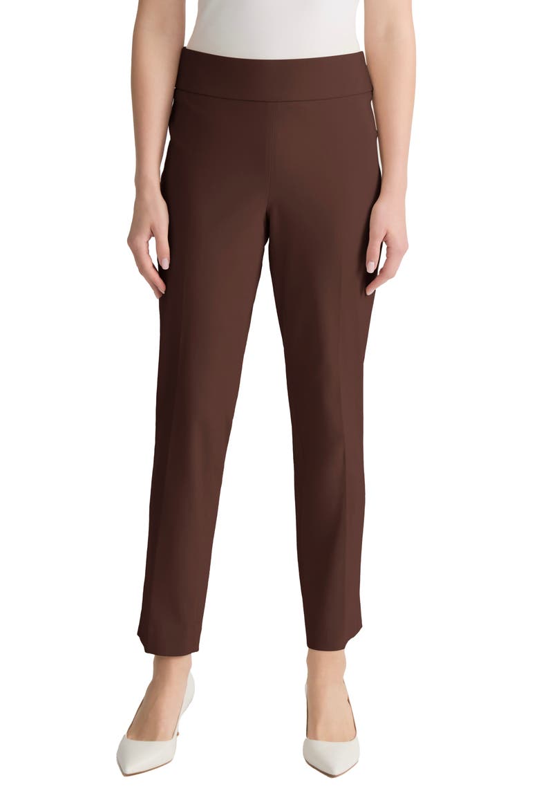 Pull-On Straight Leg Ankle Pants, Main, color, FUDGE