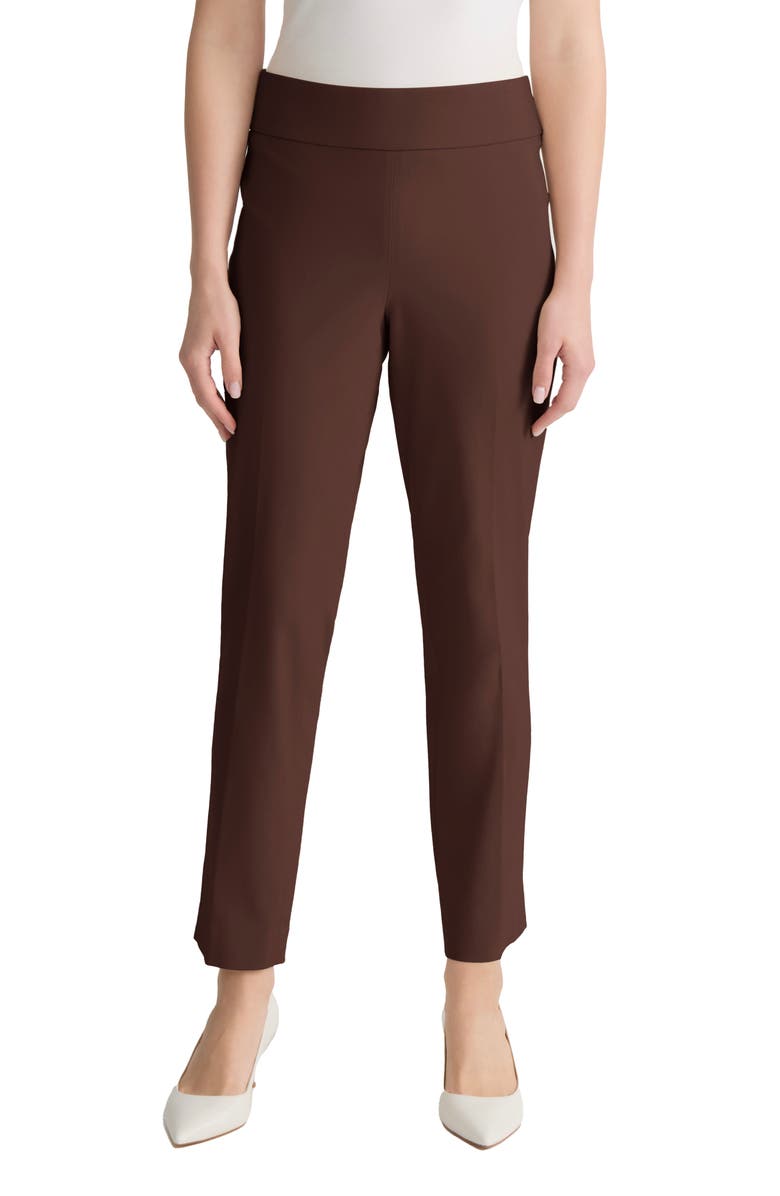 Jones New York Pull-On Straight Leg Ankle Pants, Main, color, Fudge