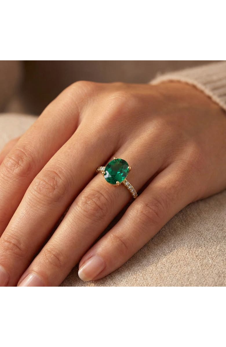 Bliss Diamond Emerald & Diamond 3/8 ct Ring 14k Gold Lab Grown, Alternate, color, 14K Yellow Gold