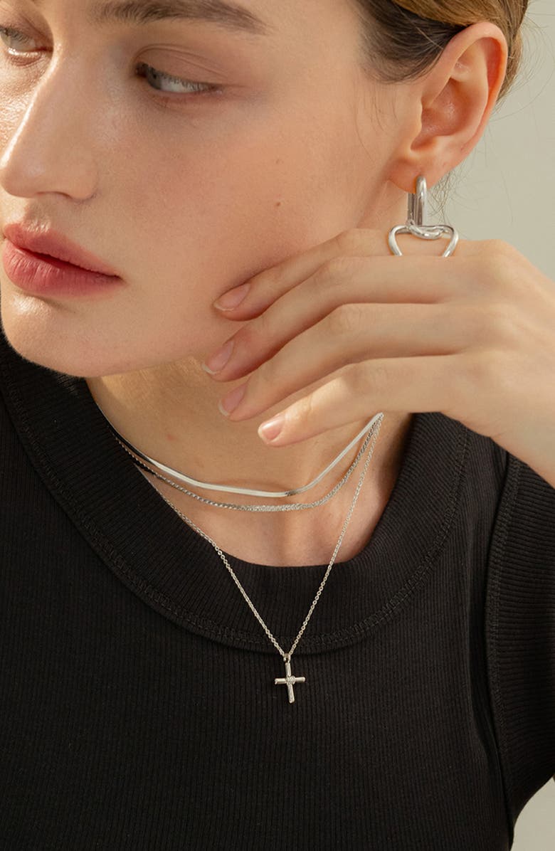 Bearfruit Jewelry Breena Two Irregular Shaped Statement Open Ring, Alternate, color, Silver