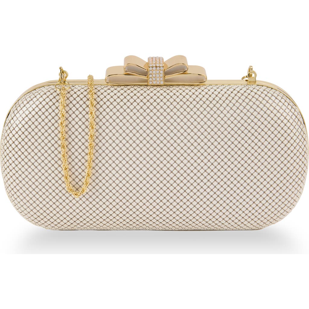 Whiting & Davis Marilyn Bow Minaudiere In Gold