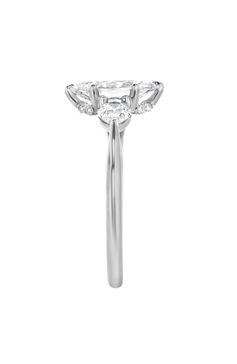 LuvMyJewelry Fallon 2CT Marquise & Pear Three Stone Lab Diamond Ring 14K Gold, Alternate, color, 14K White Gold
