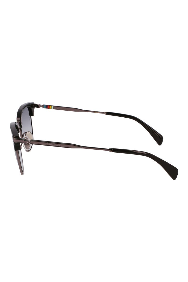 Linden 52mm Gradient Modified Rectangular Sunglasses, Alternate, color, GUNMETAL/ BROWN