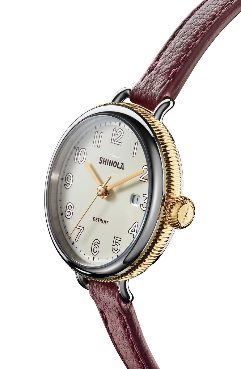 Shinola Birdy Gift Set Double Wrap Leather Strap Watch, 38mm, Alternate, color,