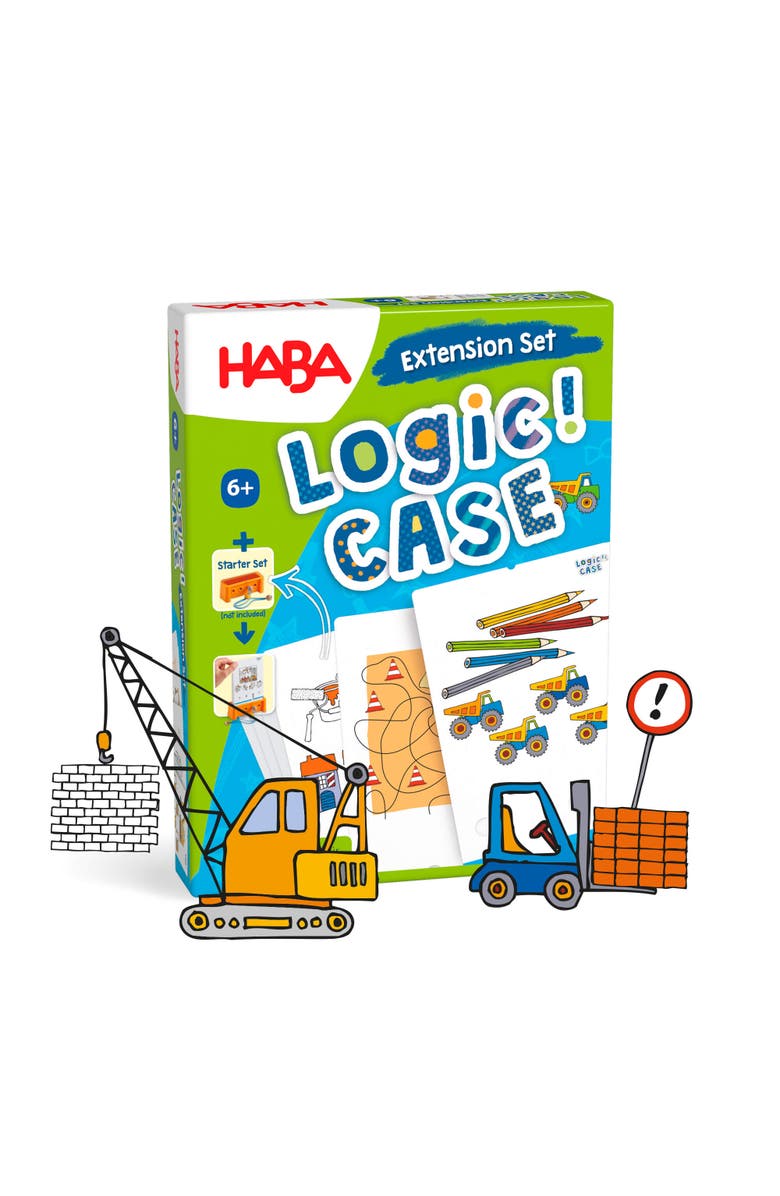 HABA Logic Case Extension Set Construction - Ages 6+ Card Games for Kids, Travel Games, Learning Toys, Flash Cards for Kids Brain Teaser Puzzle Games, Main, color, 
