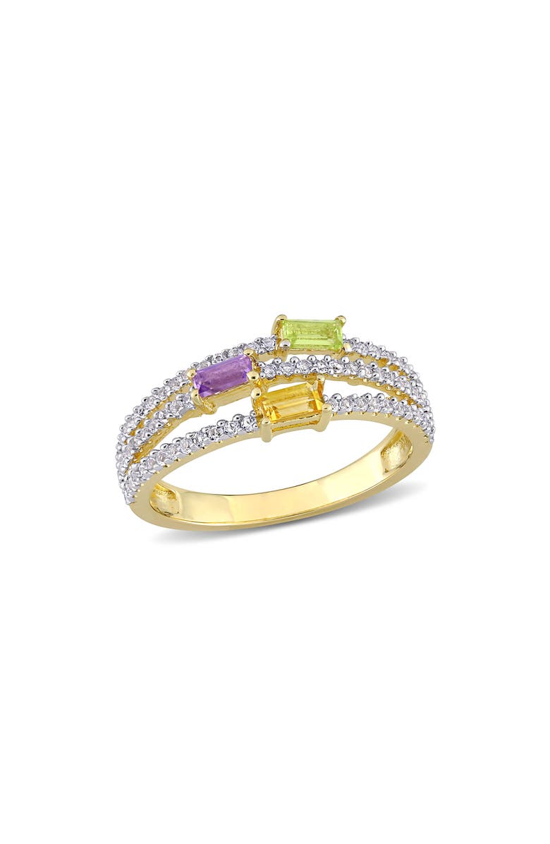 DELMAR Amethyst Citrine Peridot & White Topaz Ring, Main, color, Gold Multi