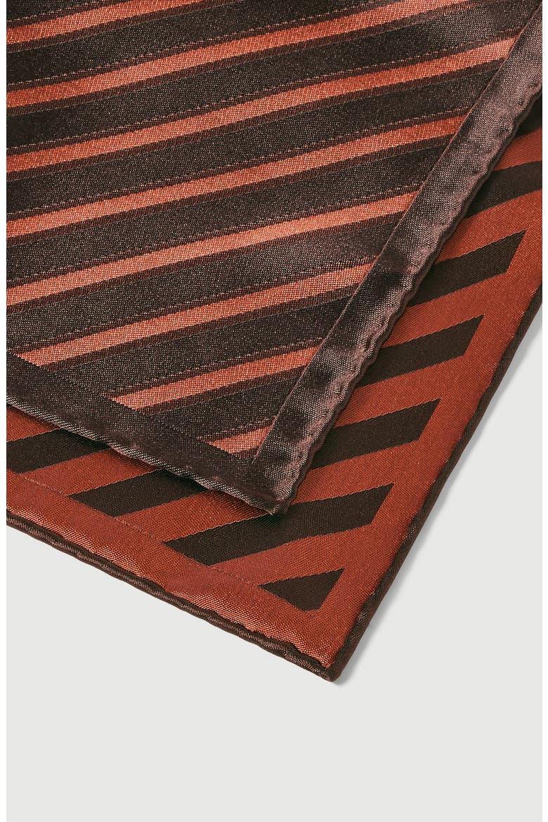 Regimental stripe silk pocket square, Alternate, color, Burned