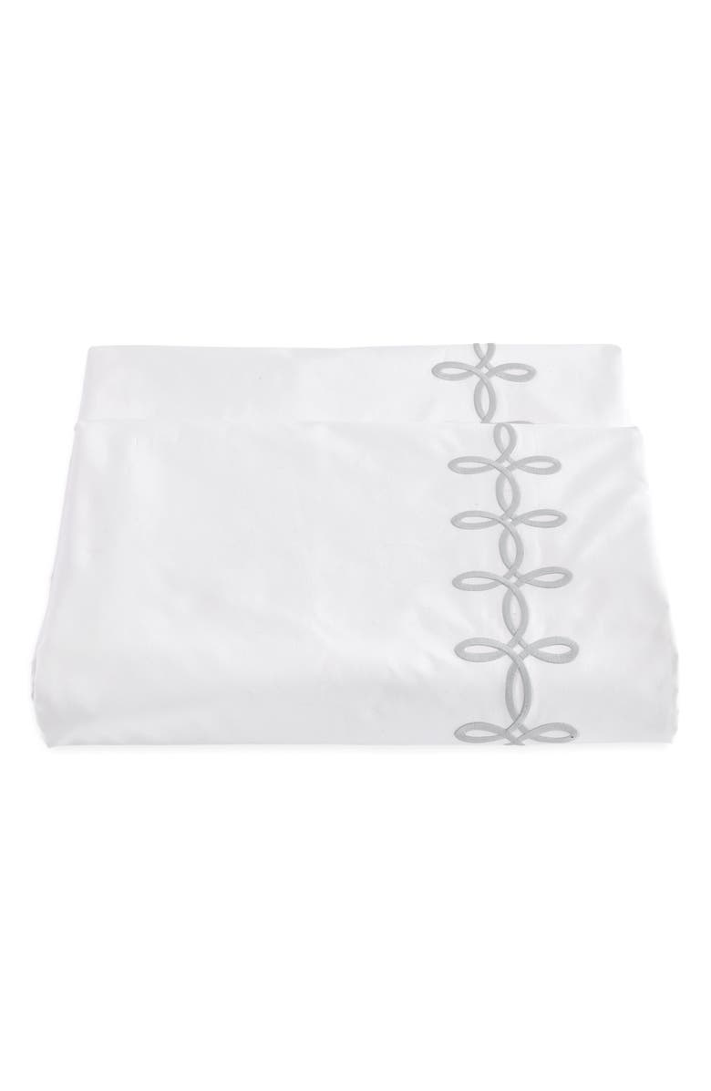 Matouk Gordian Knot Duvet Cover, Main, color, Silver